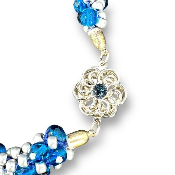 Beaded Multi Strand Bracelet Bracelet Box Clasp Signed Neumann Metall - Picture 4 of 7